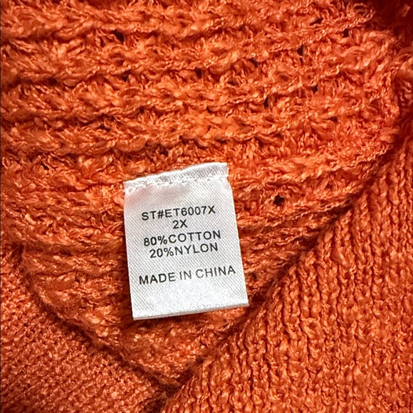 Orange Knit Button-Up Sweater Vest - Picture 9 of 9